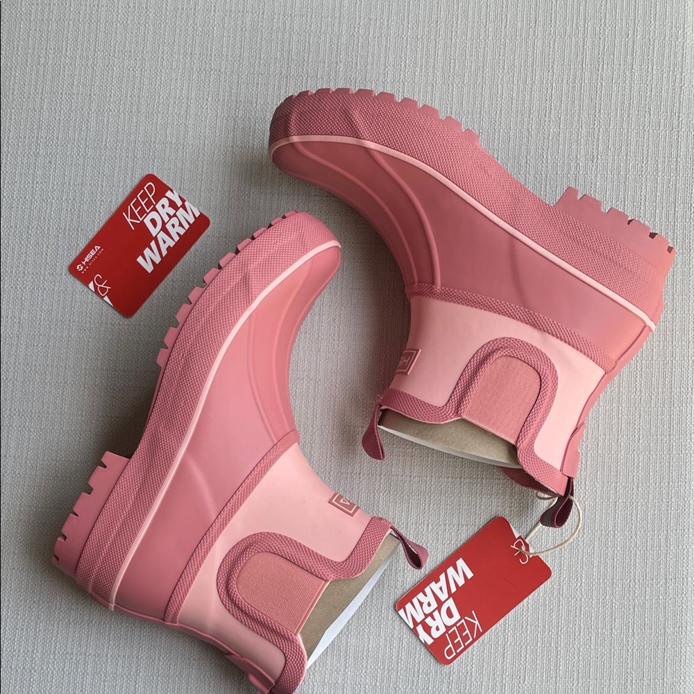 HISEA Glacia Pink Women's Duck Rain Boots SIZE 8